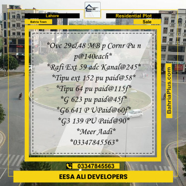 Residential Plot for Sale in Bahria Town, Lahore - (BP-176206)