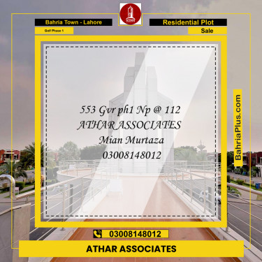 Residential Plot for Sale in Golf Phase 1 -  Bahria Town, Lahore - (BP-176396)