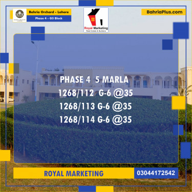 Residential Plot for Sale in Phase 4 - G5 Block -  Bahria Orchard, Lahore - (BP-176447)