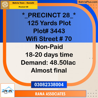 125 Sq. Yards Residential Plot for Sale in Precinct 28 -  Bahria Town, Karachi - (BP-176455)