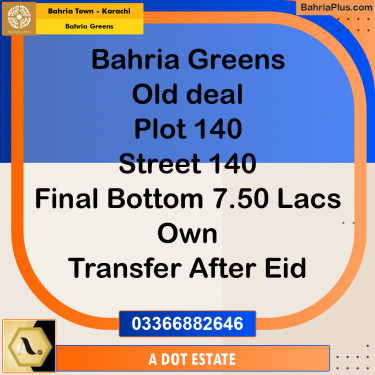 75 Sq. Yards Residential Plot for Sale in Bahria Greens -  Bahria Town, Karachi - (BP-176463)