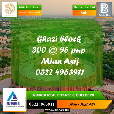 Residential Plot for Sale in Sector F - Ghazi Block -  Bahria Town, Lahore - (BP-176551)