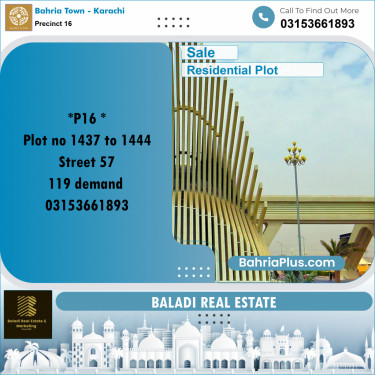 250 Sq. Yards Residential Plot for Sale in Precinct 16 -  Bahria Town, Karachi - (BP-176602)