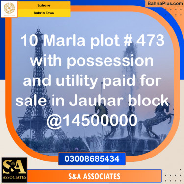 Residential Plot for Sale in Sector E - Johar Block -  Bahria Town, Lahore - (BP-176615)