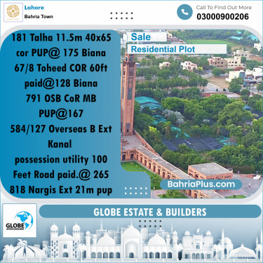 Residential Plot for Sale in Sector F - Talha Block -  Bahria Town, Lahore - (BP-176664)