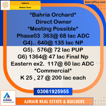 Residential Plot for Sale in Golf Phase 3 -  Bahria Town, Lahore - (BP-176685)