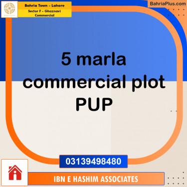 Commercial Plot for Sale in Sector F - Ghaznavi Commercial -  Bahria Town, Lahore - (BP-176728)
