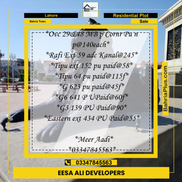 Residential Plot for Sale in Overseas C -  Bahria Town, Lahore - (BP-176778)