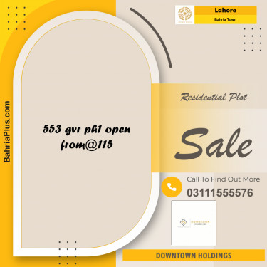 Residential Plot for Sale in Golf Phase 1 -  Bahria Town, Lahore - (BP-176780)