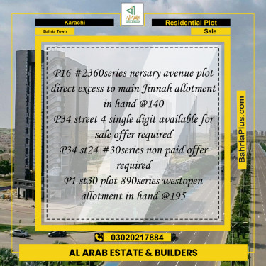250 Sq. Yards Residential Plot for Sale in Precinct 16 -  Bahria Town, Karachi - (BP-176834)