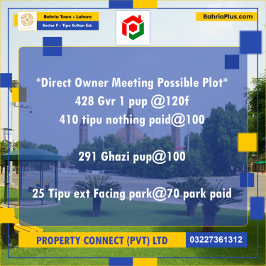 Residential Plot for Sale in Sector F - Tipu Sultan Ext. -  Bahria Town, Lahore - (BP-176851)
