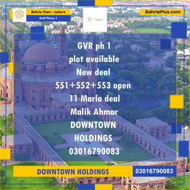 Residential Plot for Sale in Golf Phase 1 -  Bahria Town, Lahore - (BP-176916)