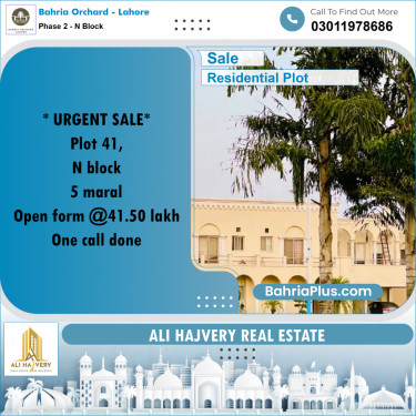 Residential Plot for Sale in Phase 2 - N Block -  Bahria Orchard, Lahore - (BP-176953)