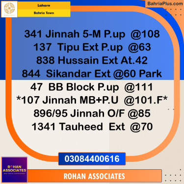 Residential Plot for Sale in Sector F - Tauheed Block -  Bahria Town, Lahore - (BP-177015)