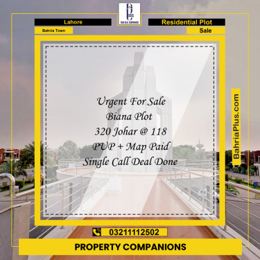 Residential Plot for Sale in Sector E - Johar Block -  Bahria Town, Lahore - (BP-177030)
