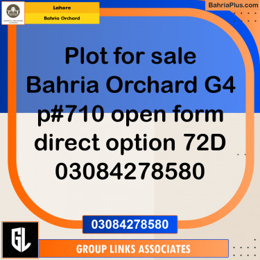Residential Plot for Sale in Phase 4 - G4 Block -  Bahria Orchard, Lahore - (BP-177088)