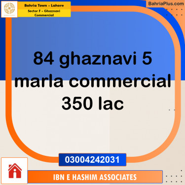 Commercial Plot for Sale in Sector F - Ghaznavi Commercial -  Bahria Town, Lahore - (BP-177172)