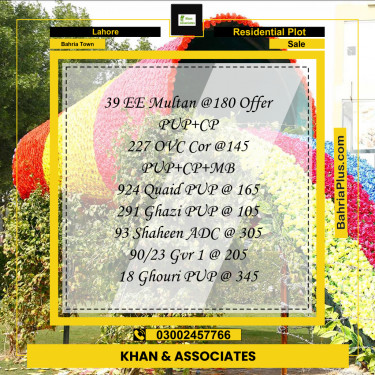 Residential Plot for Sale in Sector D - EE Multan Block -  Bahria Town, Lahore - (BP-177182)
