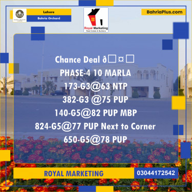 Residential Plot for Sale in Phase 4 - G3 Block -  Bahria Orchard, Lahore - (BP-177204)