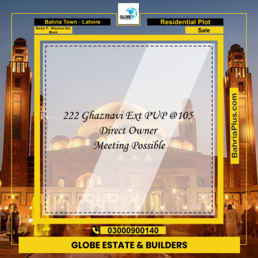 Residential Plot for Sale in Sector F - Ghaznavi Ext. Block -  Bahria Town, Lahore - (BP-177350)