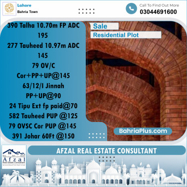 Residential Plot for Sale in Sector F - Talha Block -  Bahria Town, Lahore - (BP-177377)