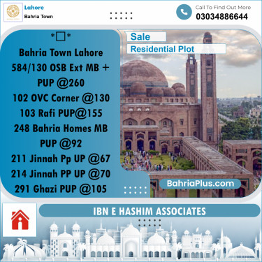 Residential Plot for Sale in Bahria Town, Lahore - (BP-177452)
