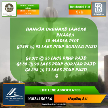 Residential Plot for Sale in Phase 4 - Overseas Enclave -  Bahria Orchard, Lahore - (BP-177521)
