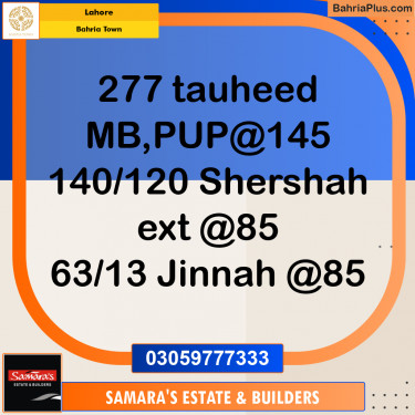 Residential Plot for Sale in Sector F - Tauheed Block -  Bahria Town, Lahore - (BP-177570)