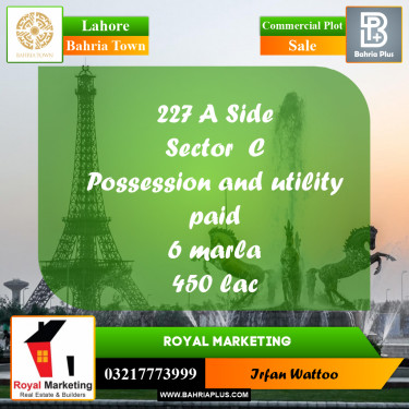 Commercial Plot for Sale in Bahria Town, Lahore - (BP-177603)