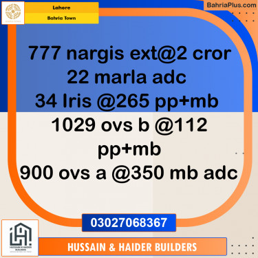 Residential Plot for Sale in Bahria Town, Lahore - (BP-177604)