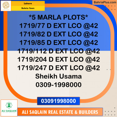 Residential Plot for Sale in Bahria Town, Lahore - (BP-177620)