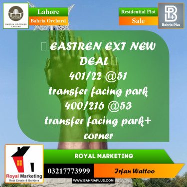 Residential Plot for Sale in Bahria Orchard, Lahore - (BP-177664)