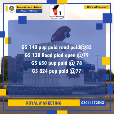Residential Plot for Sale in Phase 4 - G5 Block -  Bahria Orchard, Lahore - (BP-177677)