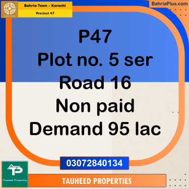 250 Sq. Yards Residential Plot for Sale in Precinct 47 -  Bahria Town, Karachi - (BP-177766)