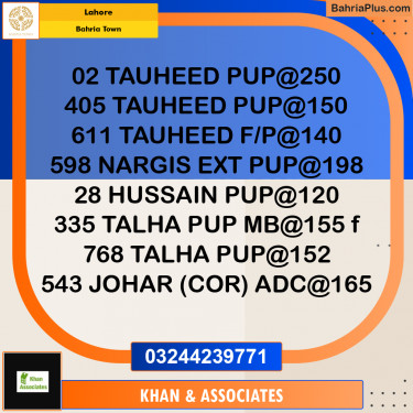 Residential Plot for Sale in Sector F - Tauheed Block -  Bahria Town, Lahore - (BP-177804)