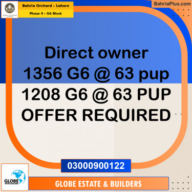 Residential Plot for Sale in Phase 4 - G6 Block -  Bahria Orchard, Lahore - (BP-177872)
