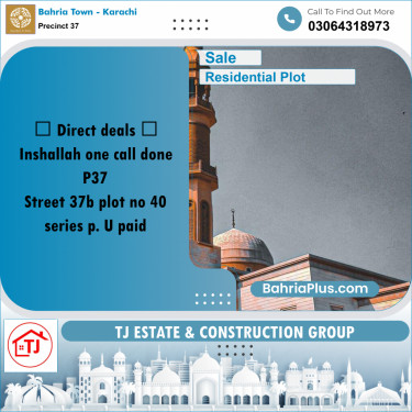Residential Plot for Sale in Precinct 37 -  Bahria Town, Karachi - (BP-177900)