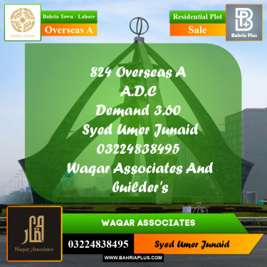 Residential Plot for Sale in Overseas A -  Bahria Town, Lahore - (BP-177959)