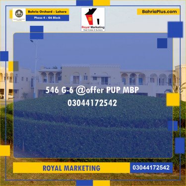 Residential Plot for Sale in Phase 4 - G6 Block -  Bahria Orchard, Lahore - (BP-177981)