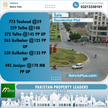 Residential Plot for Sale in Sector F - Tauheed Block -  Bahria Town, Lahore - (BP-177984)