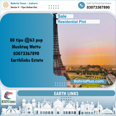Residential Plot for Sale in Sector F - Tipu Sultan Ext. -  Bahria Town, Lahore - (BP-178004)