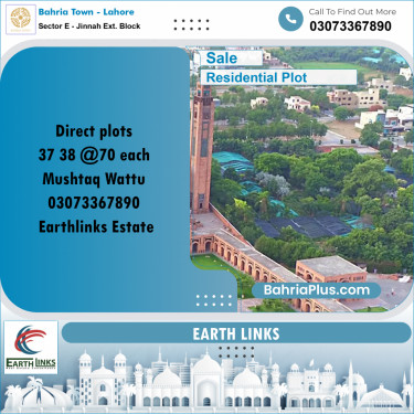 Residential Plot for Sale in Sector E - Jinnah Ext. Block -  Bahria Town, Lahore - (BP-178005)