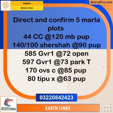 Residential Plot for Sale in Sector D - CC Block -  Bahria Town, Lahore - (BP-178264)