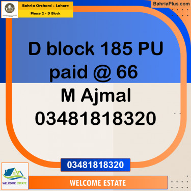 Residential Plot for Sale in Phase 2 - D Block -  Bahria Orchard, Lahore - (BP-178284)