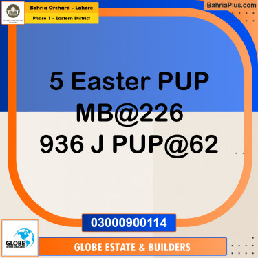 Residential Plot for Sale in Phase 1 - Eastern District -  Bahria Orchard, Lahore - (BP-178310)