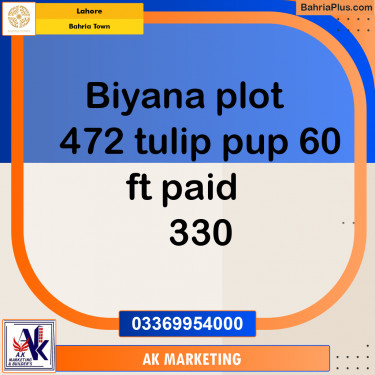 Residential Plot for Sale in Bahria Town, Lahore - (BP-178341)