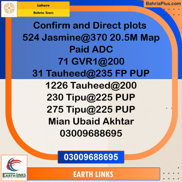 Residential Plot for Sale in Sector C - Jasmine Block -  Bahria Town, Lahore - (BP-178460)