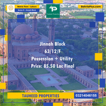 Residential Plot for Sale in Sector E - Jinnah Block -  Bahria Town, Lahore - (BP-178510)