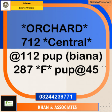 Residential Plot for Sale in Phase 1 - Central District -  Bahria Orchard, Lahore - (BP-178530)