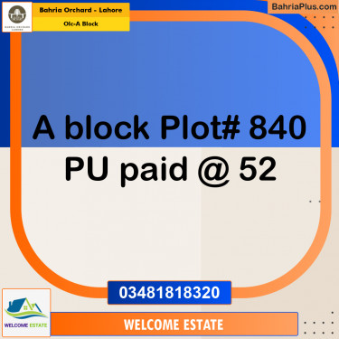 Residential Plot for Sale in OLC-A Block -  Bahria Orchard, Lahore - (BP-178538)